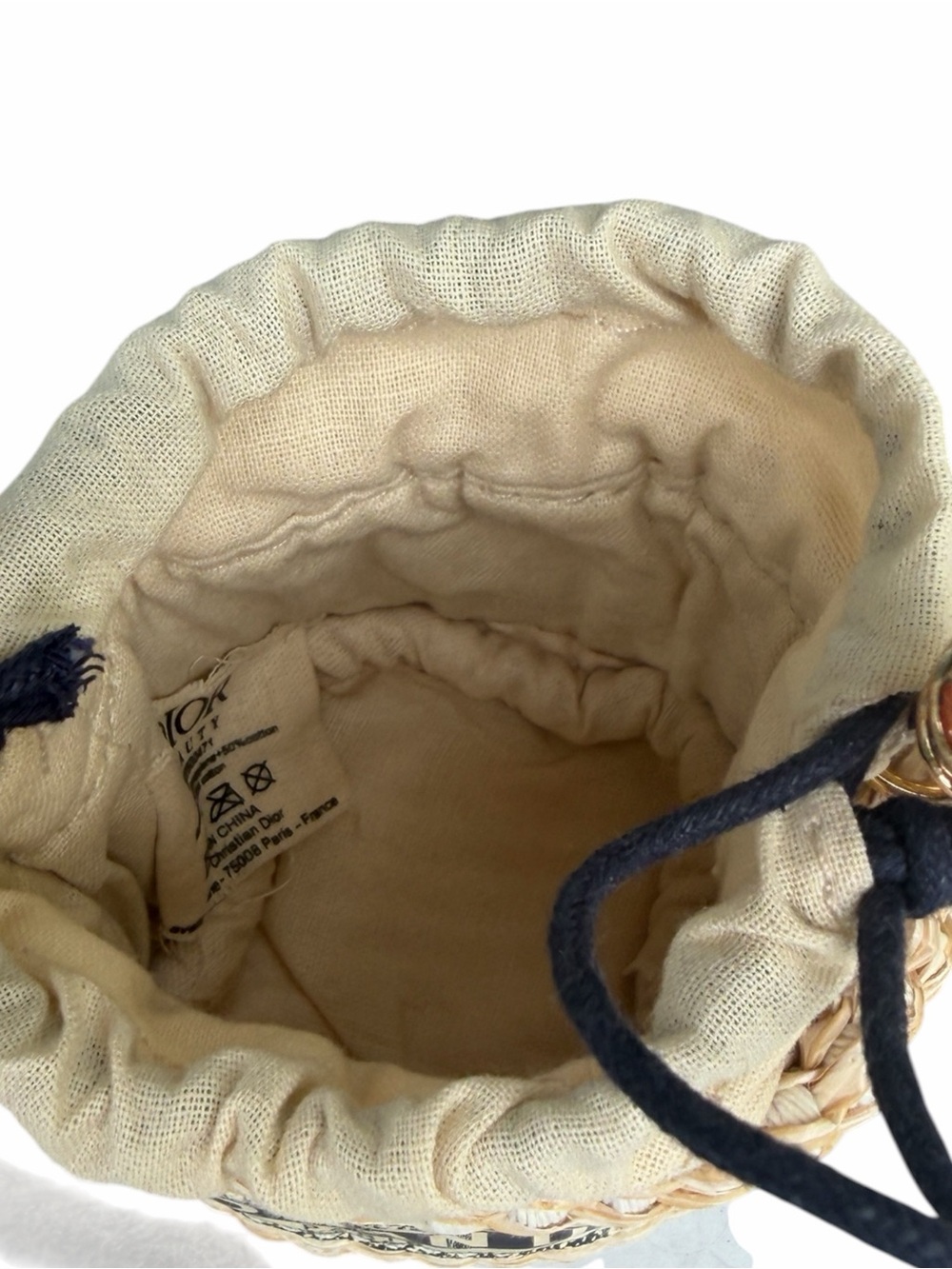 Christian Dior Beauty Mini Raffia Bucket Crossbody Bag New - Picture 12 of 14